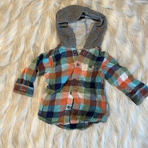 Carters Flannel Hoodie button down